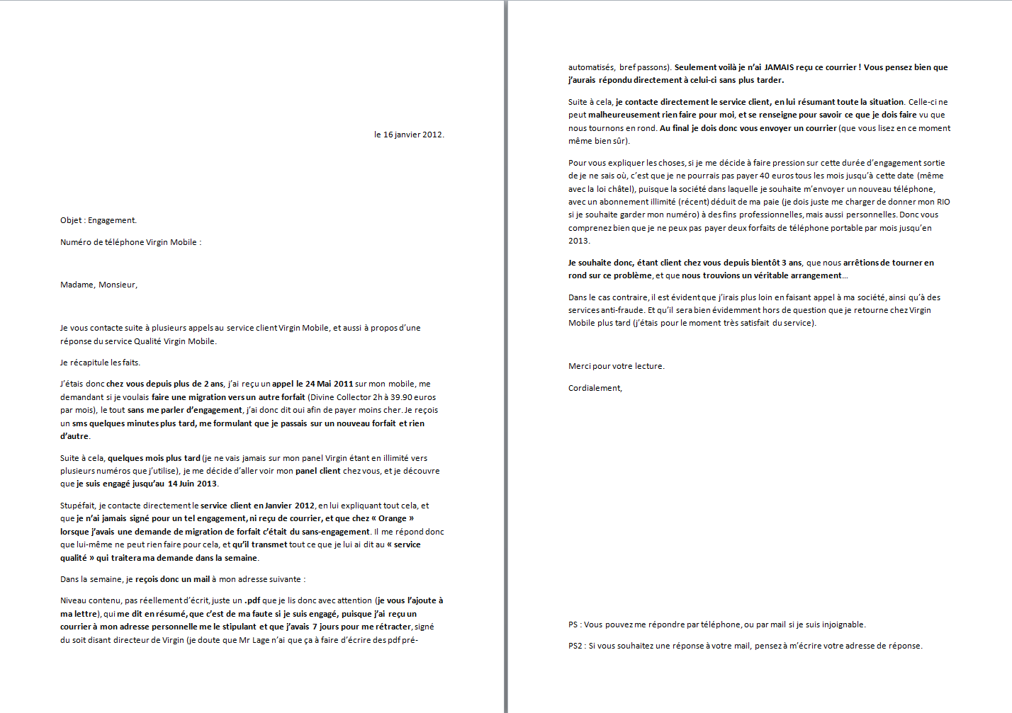 lettre de reengagement